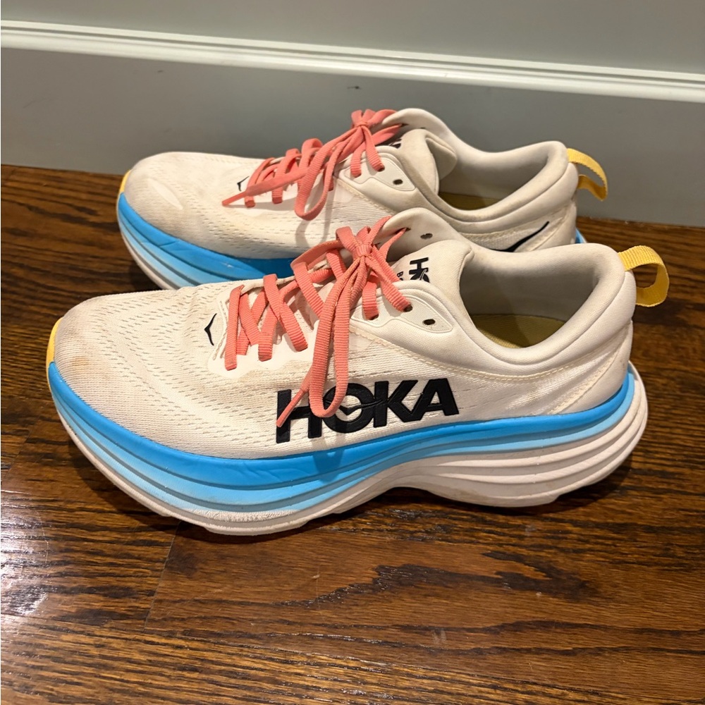 Hoka Kids Sneakers - White, Blue, and Pink